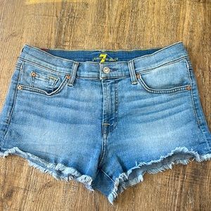 7 For All Man Kind Light Wash Jean Shorts